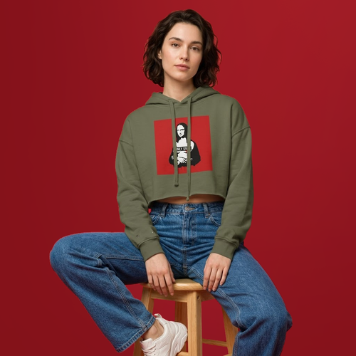 Crop Women Hoodie "THE RED PILL"